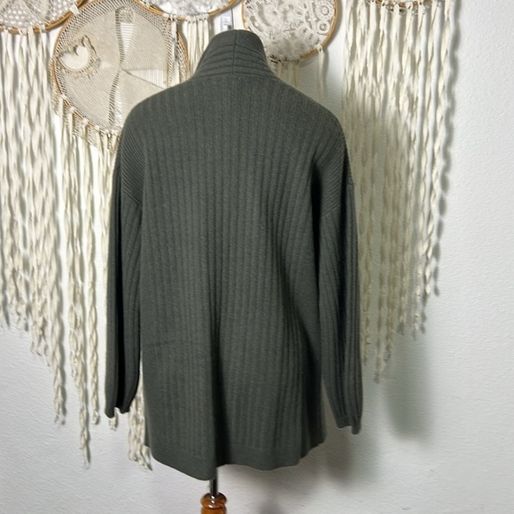 Repeat Cashmere Shawl Collar Ribbed Open Front Cardigan size XS - Picture 6 of 11